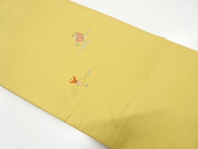 JAPANESE NAGOYA OBI / EMBROIDERY / KINSAI / PLANTS
